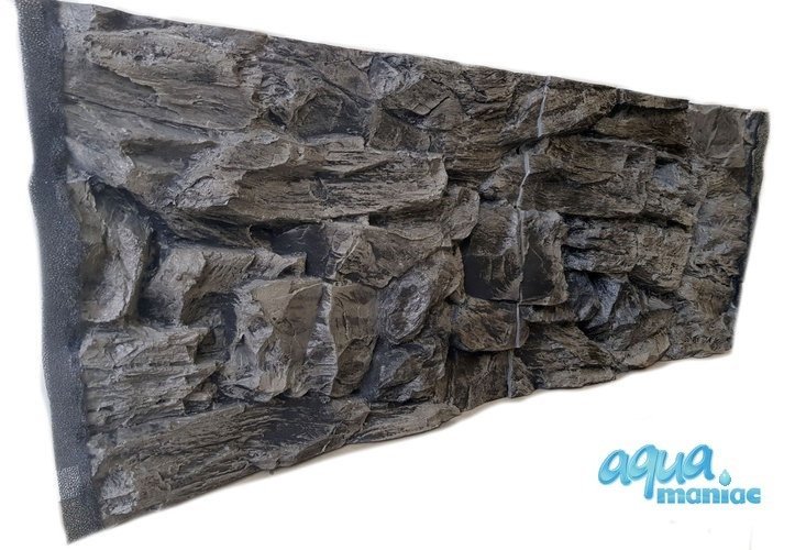 3D grey rock background 77x53cm to fit Aqua One 145 fish tank