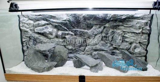 3D grey rock background 97x36cm