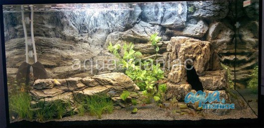 JUWEL Vision 180 3D grey rock background 90x45cm in 2 sections