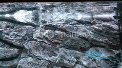 3D grey rock background 57x27cm